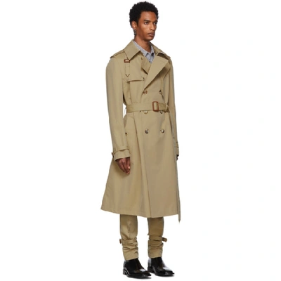 Shop Alexander Mcqueen Beige Harness Light Trench Coat In 9730 Beige