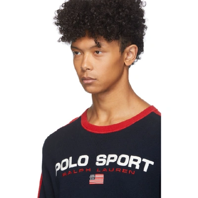 Shop Polo Ralph Lauren Navy & Red Logo Sweater