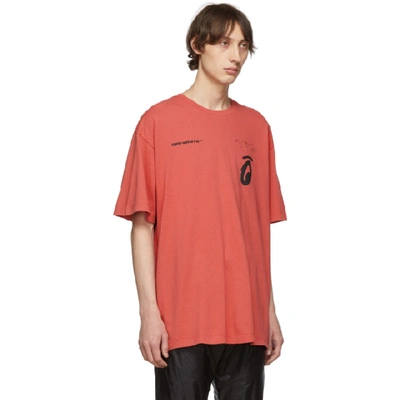Shop Off-white Red & Black Oversized Splitted Arrows T-shirt