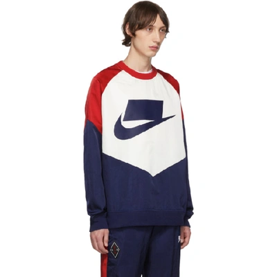 Shop Nike Off-white And Navy Windrunner Meets Nsw Sweatshirt In 492bluredsl