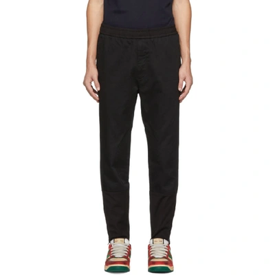 Shop Gucci Black Military Drill Trousers In 1000 Black