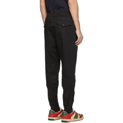 Shop Gucci Black Military Drill Trousers In 1000 Black