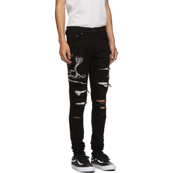 amiri snake jeans black