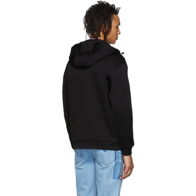 Shop Prada Black Bi-fabric Hoodie