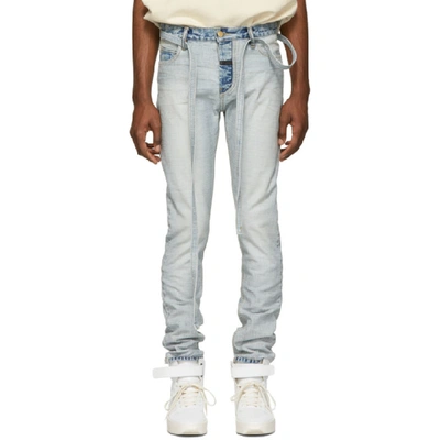 Shop Fear Of God Indigo Inside Out Slim Jeans In 427vntgindg