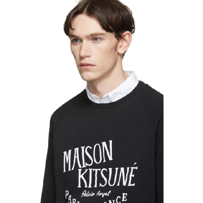 Shop Maison Kitsuné Maison Kitsune Black Palais Royal Logo Sweatshirt