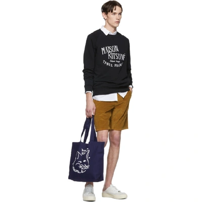 Shop Maison Kitsuné Maison Kitsune Black Palais Royal Logo Sweatshirt