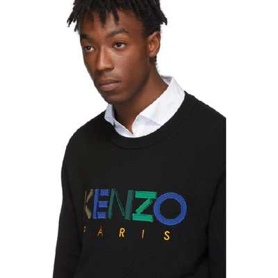 Shop Kenzo Black Wool  Paris Sweater In 99 Black