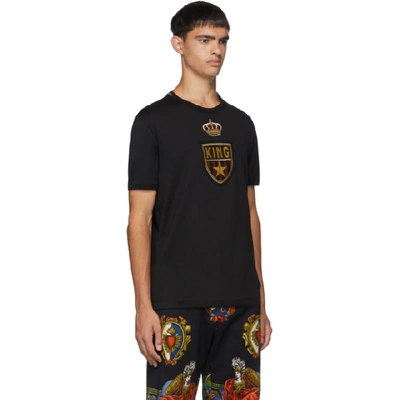 Shop Dolce & Gabbana Dolce And Gabbana Black Emblem Patch T-shirt In N0000 Black