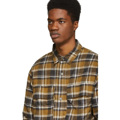 Shop Fear Of God Brown Plaid Flannel Shirt Jacket In 215brnplaid