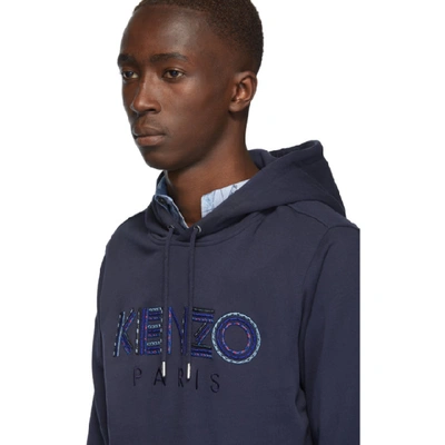 Shop Kenzo Navy Classic Hiking Hoodie In 78 Ink