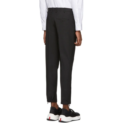 Shop Neil Barrett Black Side Zip Trousers In 01 Black