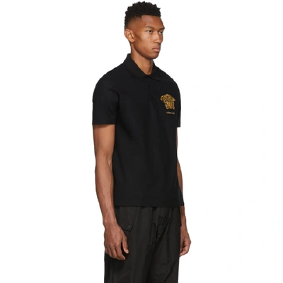 Shop Versace Black Big Medusa Polo