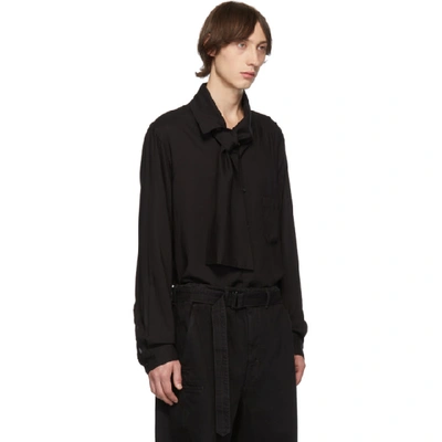Shop Yohji Yamamoto Black Collar Stole Shirt