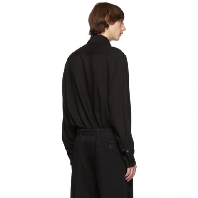 Shop Yohji Yamamoto Black Collar Stole Shirt