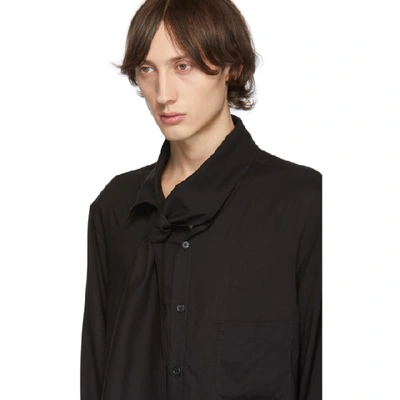 Shop Yohji Yamamoto Black Collar Stole Shirt