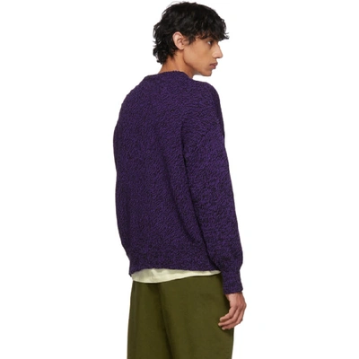 Shop Ami Alexandre Mattiussi Purple & Black Oversized Ami De Coeur Sweater