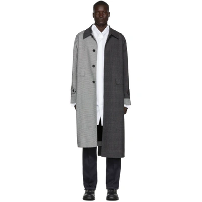 Shop Loewe Grey Check Asymmetric Coat