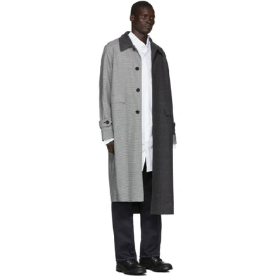 Shop Loewe Grey Check Asymmetric Coat