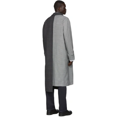 Shop Loewe Grey Check Asymmetric Coat