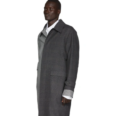 Shop Loewe Grey Check Asymmetric Coat