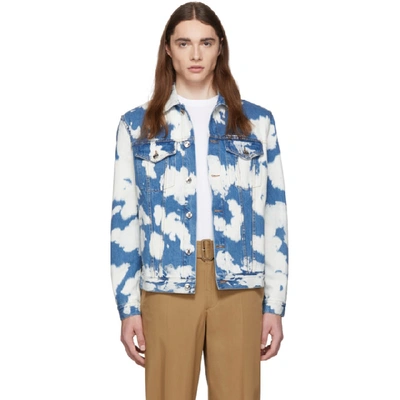 Shop Burberry Indigo Bleached Denim Jacket In Lightindigo