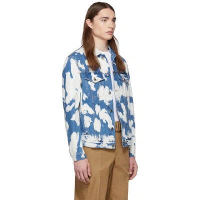 Shop Burberry Indigo Bleached Denim Jacket In Lightindigo