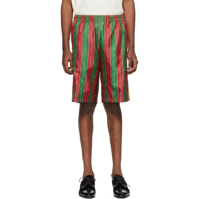 Shop Gucci Multicolor Silk Drawstring Shorts In 3010  Green