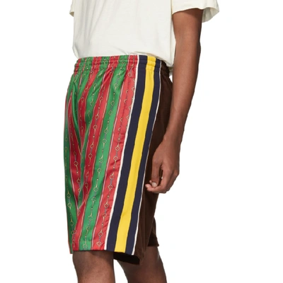 Shop Gucci Multicolor Silk Drawstring Shorts In 3010  Green