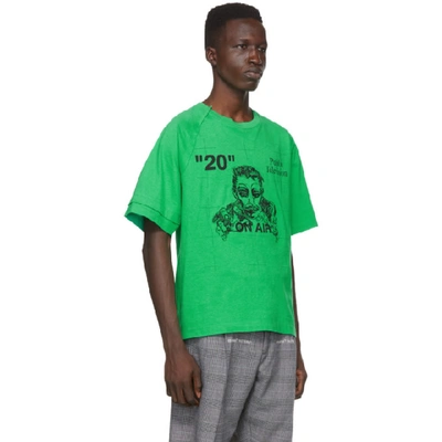 Shop Off-white Green And Black Public Television Mirko Artist T-shirt In 4010 Grnblk