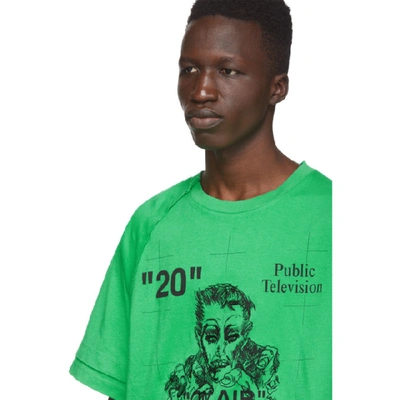 Shop Off-white Green And Black Public Television Mirko Artist T-shirt In 4010 Grnblk