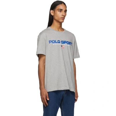 Shop Polo Ralph Lauren Grey Icon Logo T-shirt In Grey Htr