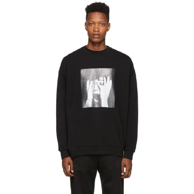 Shop Marcelo Burlon County Of Milan Black Scared Face Sweatshirt In Blk Multi