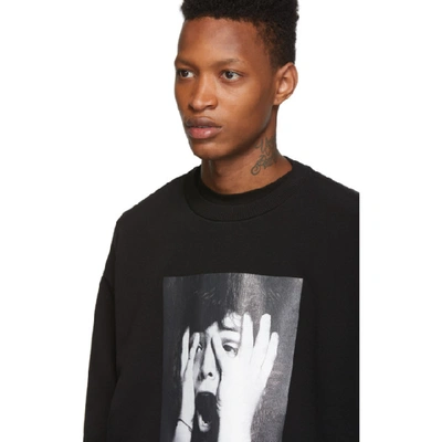 Shop Marcelo Burlon County Of Milan Black Scared Face Sweatshirt In Blk Multi