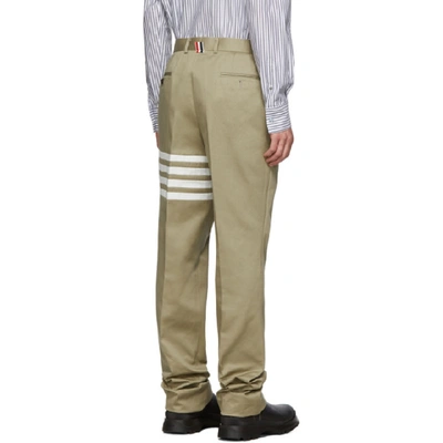 Shop Thom Browne Khaki Unconstructed Chino Trousers In 275 Camel