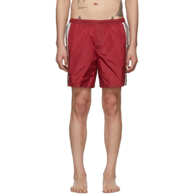 Shop Gucci Red Gg Swim Shorts In 6255red