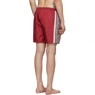 Shop Gucci Red Gg Swim Shorts In 6255red