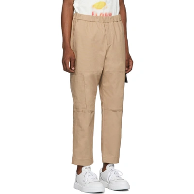 Shop Kenzo Tan Canvas Cropped Cargo Pants In 12 Palcamel
