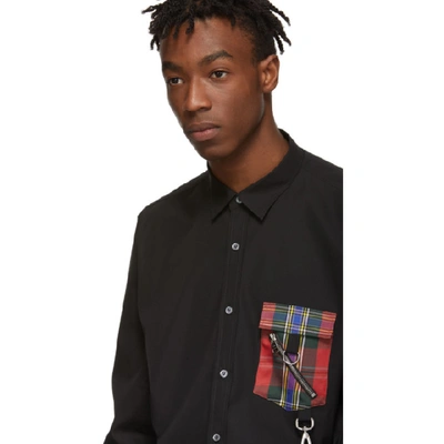 Shop Alexander Mcqueen Black Contrast Pocket Shirt In 1000 Black