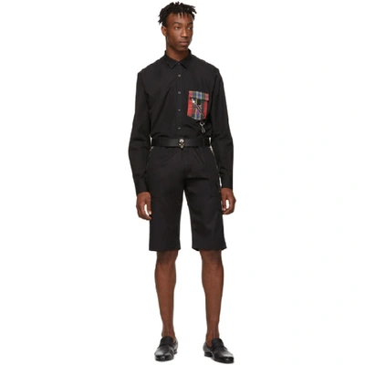 Shop Alexander Mcqueen Black Contrast Pocket Shirt In 1000 Black