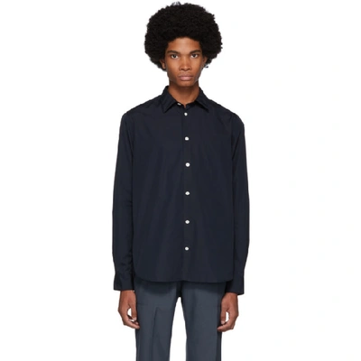 Shop Norse Projects Navy Hans Shirt In 7004/ Dark