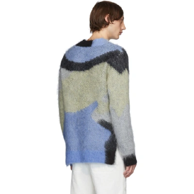 Shop Ambush Blue And Green Mohair Sweater In Blue Blue
