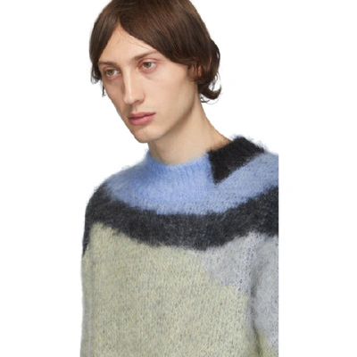Shop Ambush Blue And Green Mohair Sweater In Blue Blue