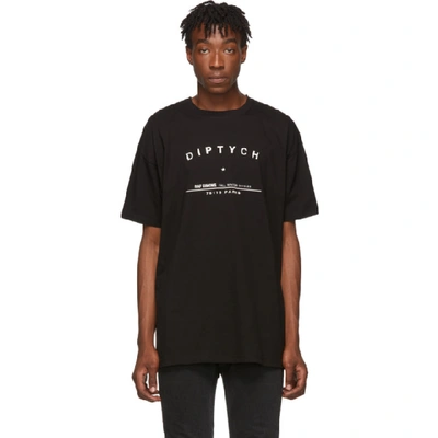 Shop Raf Simons Black Big-fit Diptych T-shirt In 00099 Black