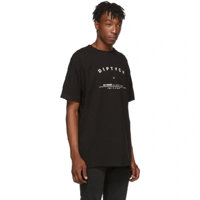 Shop Raf Simons Black Big-fit Diptych T-shirt In 00099 Black
