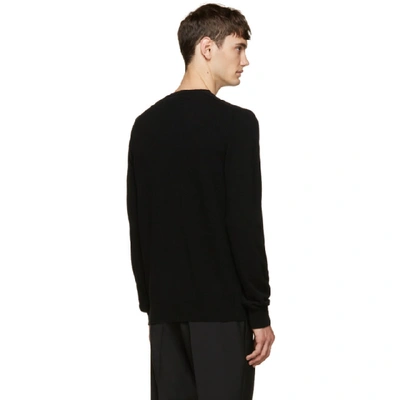 Shop Comme Des Garçons Play Comme Des Garcons Play Black Wool V-neck Logo Sweater