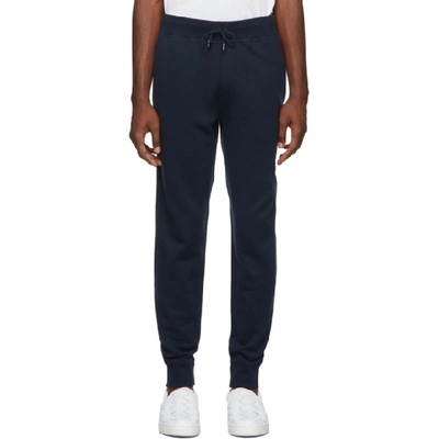 Shop Ralph Lauren Purple Label Navy Madison Lounge Pants In Navymelange