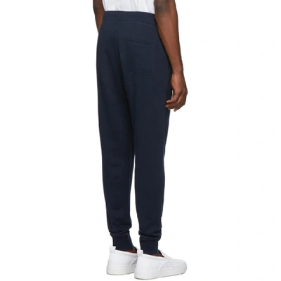 Shop Ralph Lauren Purple Label Navy Madison Lounge Pants In Navymelange