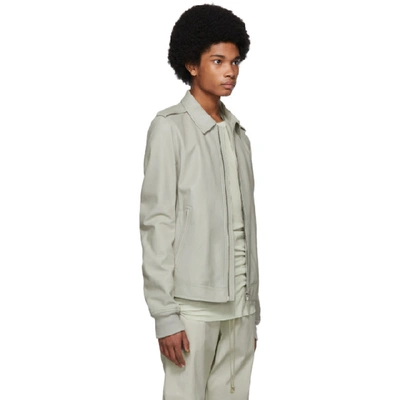 Shop Rick Owens Grey Leather Rotterdam Jacket In 61 Oyster