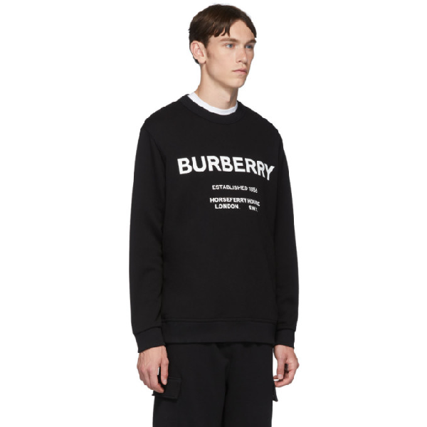 Burberry Horseferry Logo-print Cotton-jersey Sweatshirt In Black | ModeSens